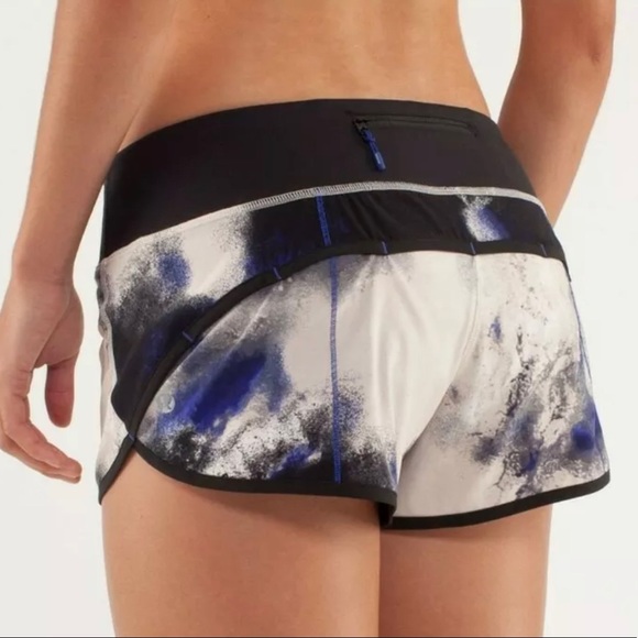 Lululemon Speed Shorts Milky Way blue black running size 6